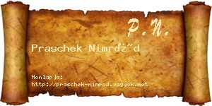 Praschek Nimród névjegykártya